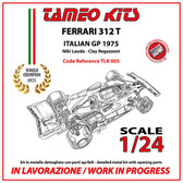 1/24th Kit 1975 Ferrari 312 T  Nikki Lauda
