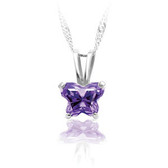 Childrens February Birthstone Cubic Zirconia Necklace