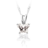 April Birthstone Bfly® CZ Butterfly Sterling Silver Pendant Necklace for Children
