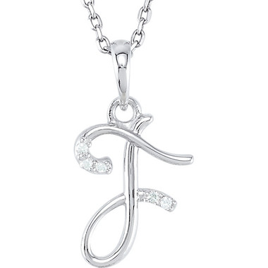 Letter F Diamond Necklace