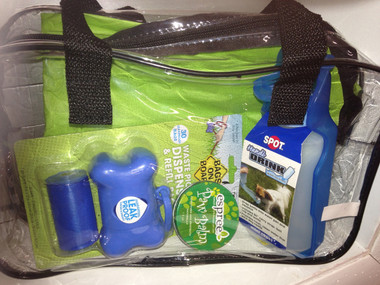 Includes: Stadium Bag, Poop Bags, Paw Balm, Handi Drink Water Dish for Dogs