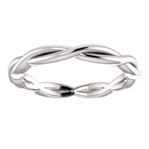 Size 4 - 14K White Gold Infinity-Inspired Wedding Band with Free Shipping