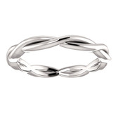 Size 6 - 14K White Gold Infinity-Inspired Wedding Band with Free Shipping