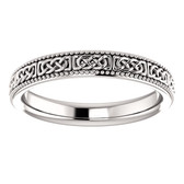 14kt White Gold Celtic Inspired Wedding Band