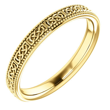 14k yellow gold celtic inspire wedding band