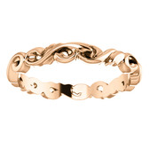 14K Rose 3 mm Sculptural-Inspired Scroll Design