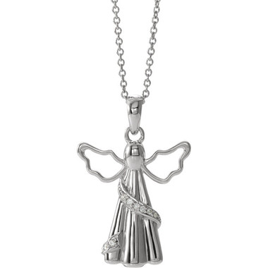 Sterling Silver Cubic Zirconia Angel Ash Holder