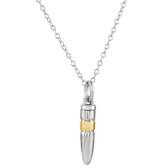 Sterling Silver 14K Yellow Gold-Plated Bullet Style Ash Holder with 18" Necklace