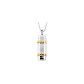 Sterling Silver 14K Yellow Gold-Plated Cylinder Style Ash Holder with 18" Necklace