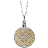Sterling Silver 14K Yellow Gold-Plated Celtic-Inspired Memorial Ash Holder 