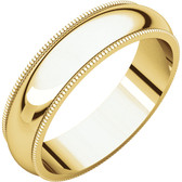 14kt Yellow Gold Wedding Band with Milgrain Edge 