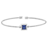 Simulated Blue Topaz Sterling Silver Cuff Bracelet