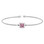Princess Cut Simulated Pink Sapphire Sterling Silver Bella Cavo Cable Cuff Bracelet