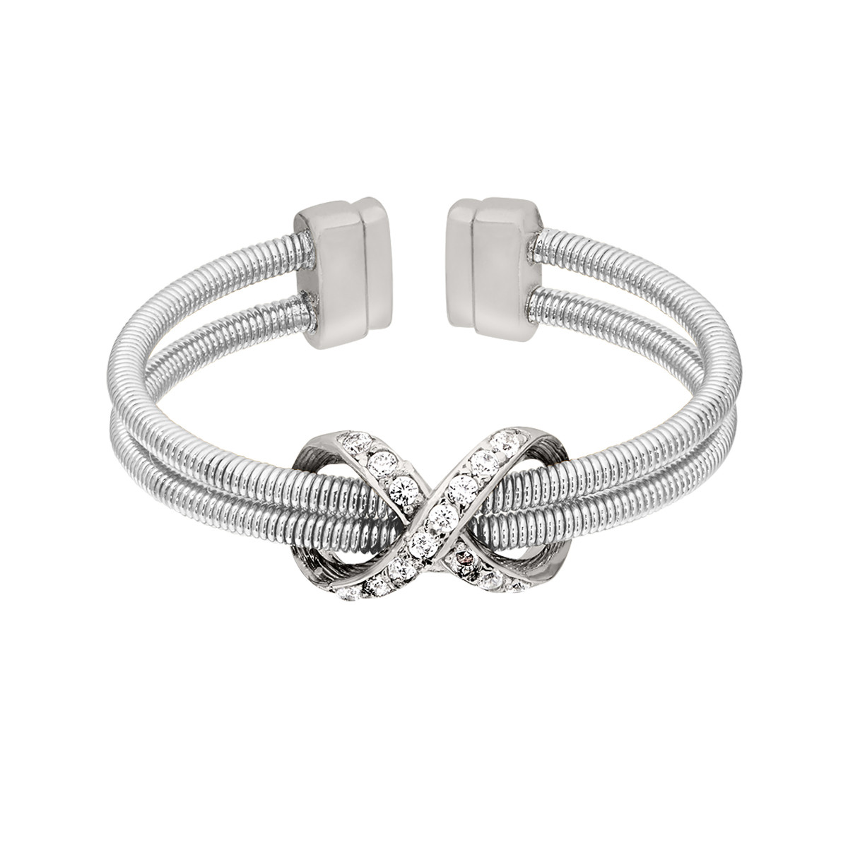 Sterling Silver Double Infinity-Inspired Ring Sterling Silver Double Infinity-Inspired Ring