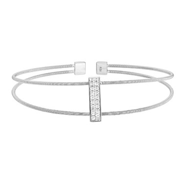 Silver Double Row Cuff Bracelet