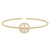 Yellow Gold Finish Peace Sign Bracelet