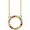 14k yellow gold rainbow gemstone circle necklace