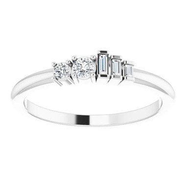 Sterling silver diamond stackable ring