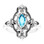Sterling Silver Natural Aquamarine Vintage-Inspired Ring