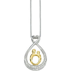 mother and infant diamond pendant necklace