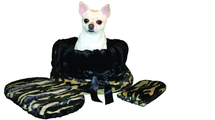 3-In-1 Reversible Came Snuggle Bug functions as a pet bed, a car seat or a shoulder tote.
