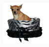 3-In-1 Reversible Siberian Tiger Snuggle Bug functions as a pet bed, a car seat or a shoulder tote.
