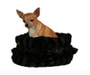 3-In-1 Reversible Black Snuggle Bug functions as a pet bed, a car seat or a shoulder tote.
