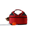 Strawberry Red Sleepypod Pet Bed Carrier Car Safety Seat shown partially open