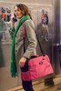Pink Sleepypod Atom Airline Approved Pet Carrier has a padded shoulder strap for comfort