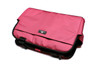 Pink Sleepypod Atom Airline Approved Pet Carrier folds compactly for storage.