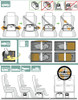 Pictorial showing how the Pink Sleepypod Atom Airline Approved Pet Carrier attaches to your car seat and how it fits under airline seats