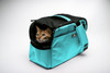 Robin Egg Blue Sleepypod Atom Airline Approved Pet Carrier has an integrated carry handle one top, giving you a choice of how you wish to carry it