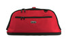 Sleepypod Air Red Airline Approved Pet Carrier has a zippered side storage pocket that can also be threaded to telescoping luggage handles