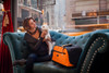 Sleepypod Air Orange Airline Approved Pet Carrier is a striking color and it's easy to see in low light situations