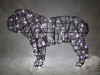 Bulldog Lit Frame Topiary Dog comes pre-strung with black wired lights on the frame