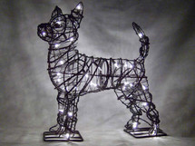Lit Chihuahua Topiary Dog Sculpture