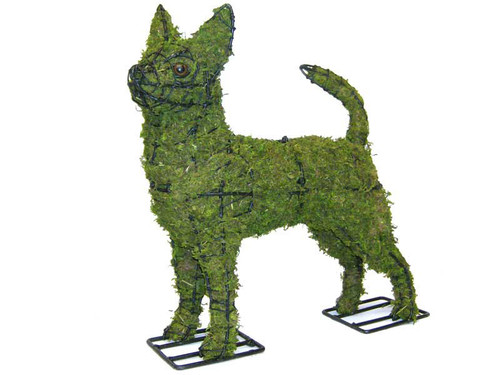 Mossed Chihuahua Topiary Dog Sculpture