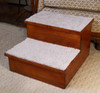 Carpeted Hardwood Double Pet Step shown in solid maple with mission stain