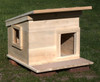 Single unit shown elevated on four bricks (NOT included) - paver stones could also be used.  Shown with traction grit strip attached the outdoor feral cat shelter house