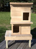 Penthouse version (2-level) outdoor feral cat shelter house  on OPTIONAL Extra Wide Stand