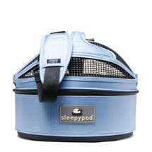 Sky Blue Mini Sleepypod Airline Approved Pet Carrier, Car Safety Seat, Bed features a built-in safety tether