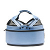 Sky Blue Mini Sleepypod Airline Approved Pet Carrier, Car Safety Seat, Bed dome cover can be opened partially so pets can stick their heads out.