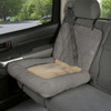 Small Grey Car Cuddler™ Dog Safety Seat showing faux sheepskin bed cover