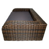Rattan Indoor/Outdoor Rectangular Pet Sofa Bed Couch sofa arms are curved for added style and safety