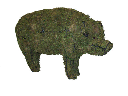 Mossed Pig Topiary Garden Sculpture