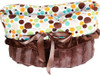 3-In-1 Reversible Fall Party Dots Snuggle Bug functions as a pet bed, a car seat or a shoulder tote