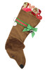 Tan Dachshund Christmas Holiday Stocking features tan faux fur fabric, black/brown eye & black nose accents with a decorative ribbon collar.  Sorry, but the toys are NOT included.
