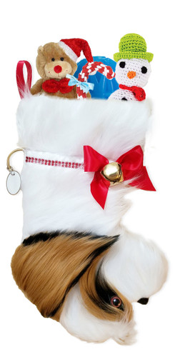 Shih Tzu Christmas Holiday Dog features lush faux fur fabric, black eye & nose accents and a head shaped perfectly to the breed.  Sorry, but the toys are NOT included.