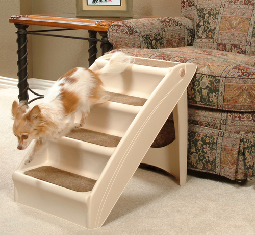 PupStep Plus Dog Stairs are easy to maneuver and support pets up to 120 lbs.