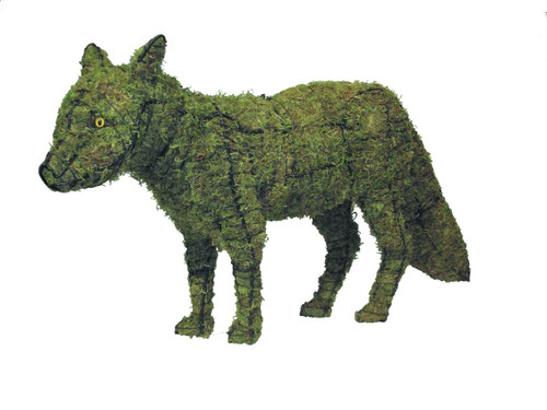  Mossed Fox Topiary Garden Sculptures are available in 13 or 18 inch versions